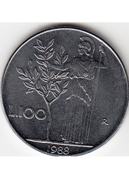 1988 Lire 100 Minerva Conservazione Fior di Conio Italia